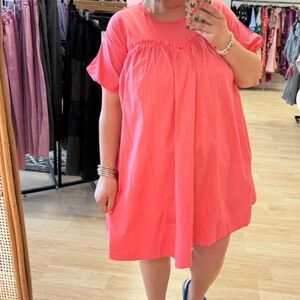 Coral Ruffled Women's dress 2XL